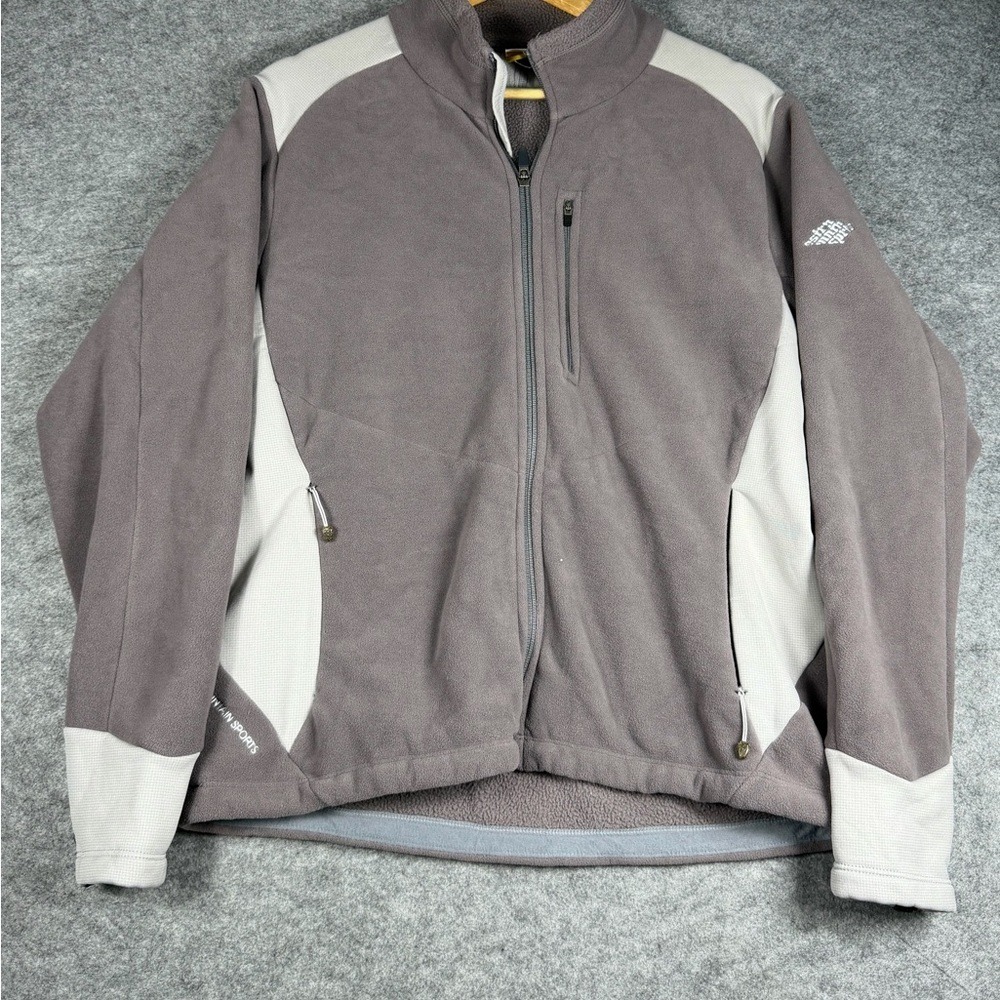 EMS Eastern Mountain Sports Polartec Fleece Jacket Gray Women L Full Zip